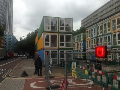 Shipping container hotel conversion